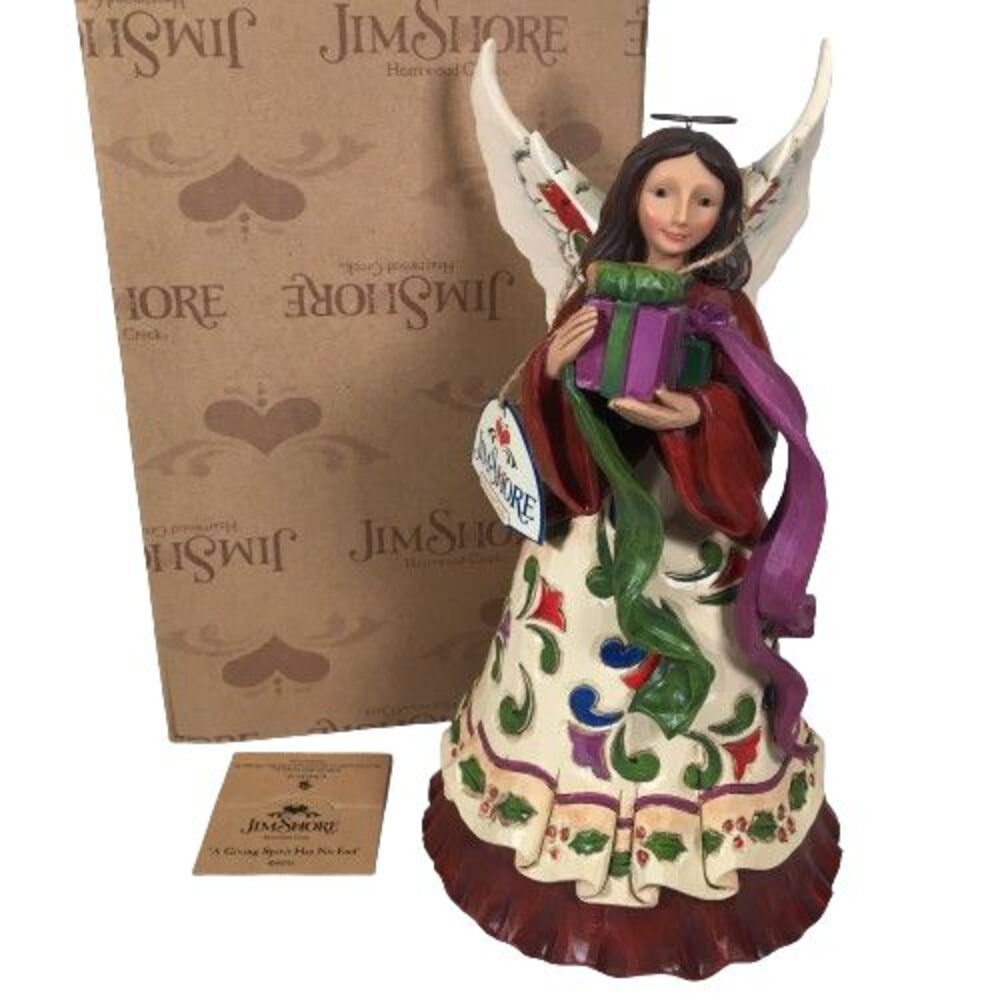 Jim Shore A Giving Spirit Has No End Angel Figurine w/Presents Gifts 4049793 NIB
